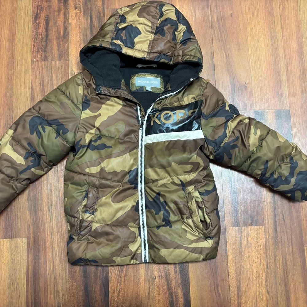 Michael Kors Kids Camo Jacket - Olive Green/Brown